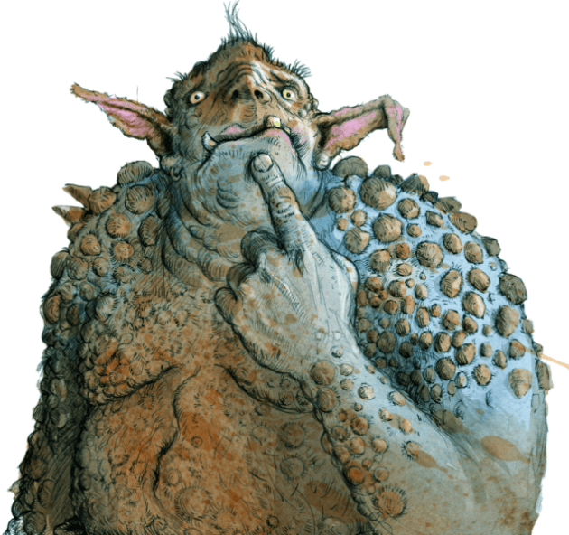 Tall blue,green, and brown Ogre